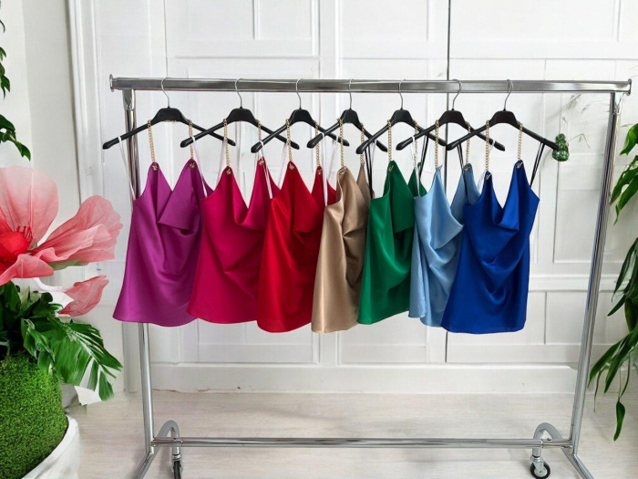 Top dama cu bretele din lant auriu - Silky [5]