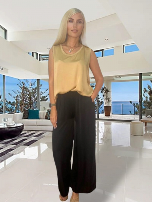 Top dama cu cu aspect matasos fara maneci - Silky [2]