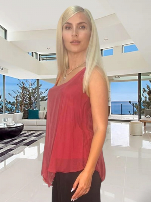 Top dama din voal dublat cu bretele - Silky [2]