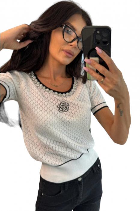 Tricou Dama Strasuri si Imprimeu Romburi - Gss [3]