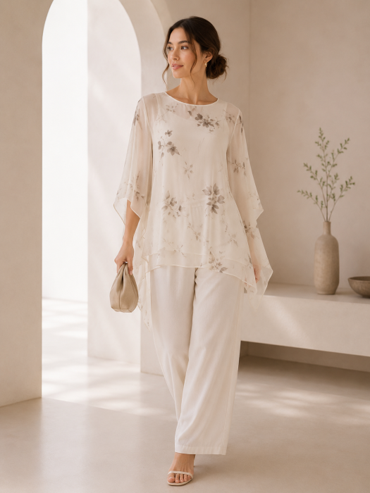 Tricou dama vapuros cu imprimeu floral si croi lejer [3]
