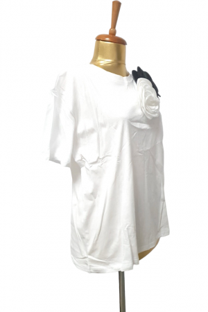Bluza dama ornata cu 2 trandafiri - Flower - alb [2]