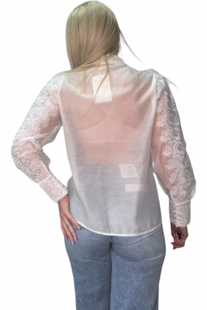 Bluza dama cu volane din dantela si broderie - Maya [1]