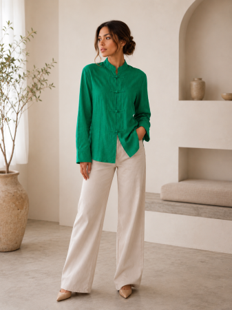 Bluze Dama - Bluza dama cu guler tunica si inchidere decorativa stil oriental