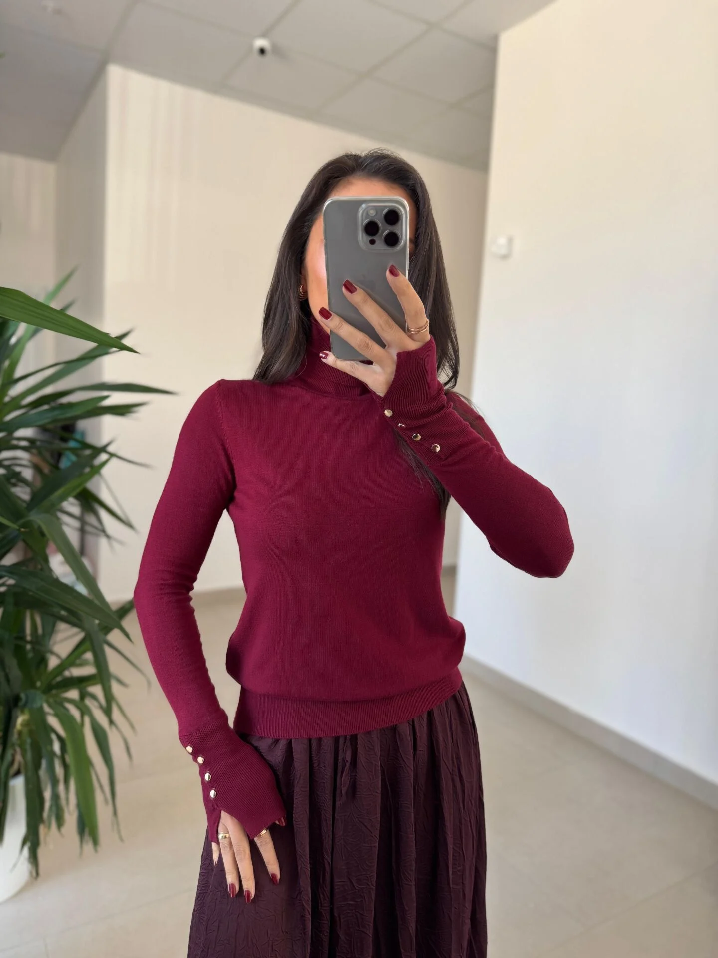 Bluza dama Maleta Tricot Fin, maneca lunga, Nasturi aurii [2]