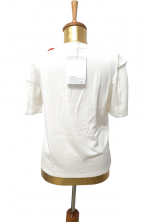 Bluza dama ornata cu trandafir rosu - Flower - alb [14]