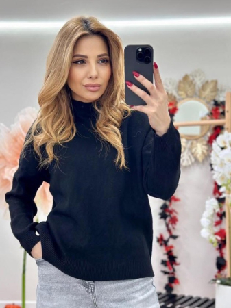 Bluza dama tricot extrafin cu guler inalt, talie universala – model elegant si versatil [3]