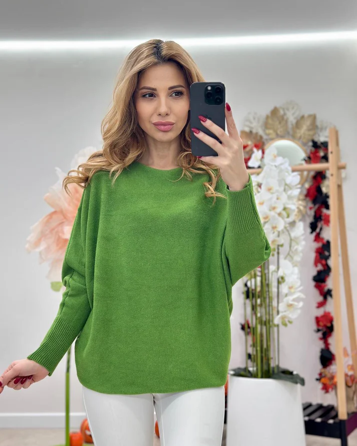 Bluza dama tricot extrafin lejer oversize, talie universala XS-2XL [6]