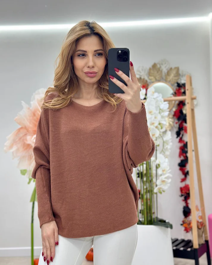 Bluza dama tricot extrafin lejer oversize, talie universala XS-2XL [7]