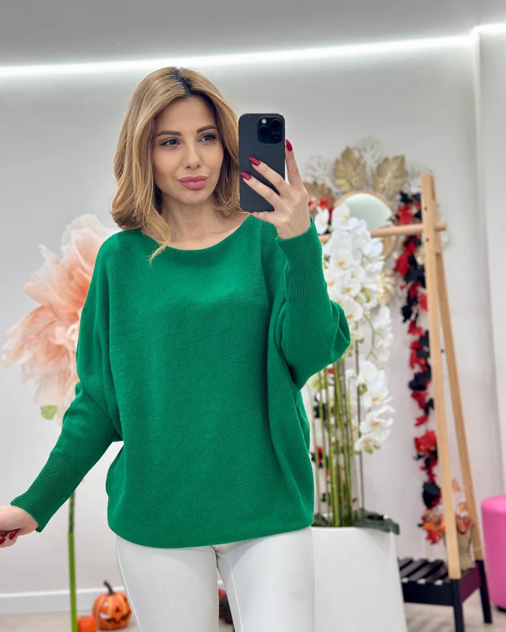 Bluza dama tricot extrafin lejer oversize, talie universala XS-2XL [4]