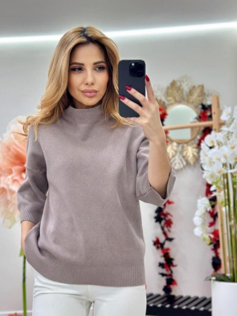 Bluza dama tricot extrafin, maneca trei sferturi, casual-eleganta, marime universala [2]