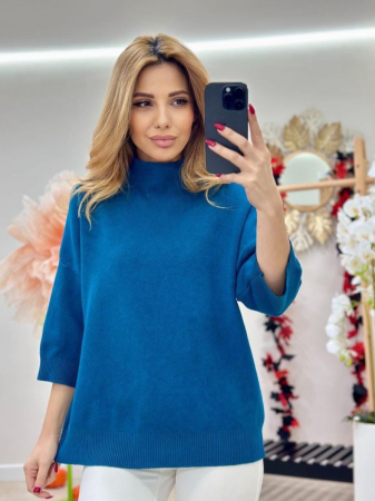 Bluza dama tricot extrafin, maneca trei sferturi, casual-eleganta, marime universala [4]