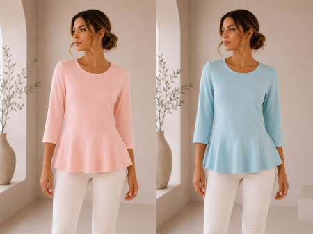 Imbracaminte Dama - Bluza eleganta cu peplum si maneci trei sferturi