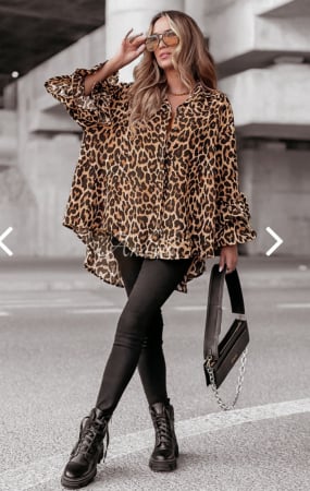 Bluza eleganta oversized cu pietricele, croi larg din bumbac [7]