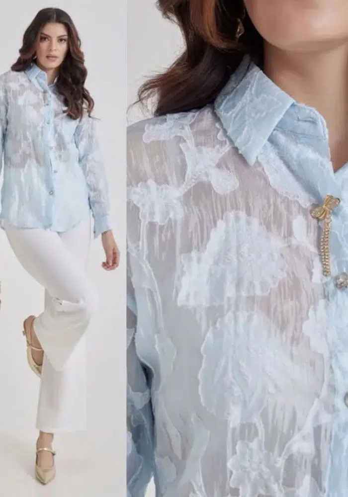 Bluze Dama - Camasa Dama cu Aplicatii Florale si Nasturi Decorativi cu Strasuri – Bluza Dama Stil Casual, Croiala Regular Fit - ALN