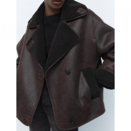 Cojoc Dama Combinatie Piele Intoarsa si Blana ECO - 2 [6]
