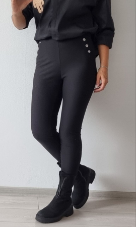 Pantaloni Dama - Colant dama cu talie inalta accesorizat cu nasturi - HEB