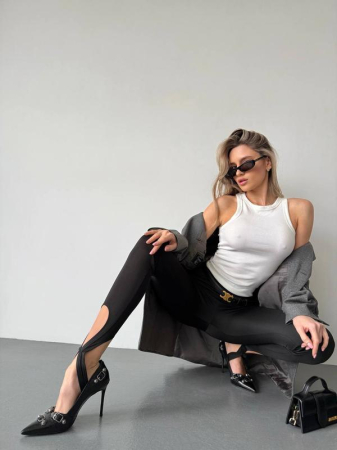 Colanti eleganti stirrup leggings, talie inalta, elastici, S–XL [4]