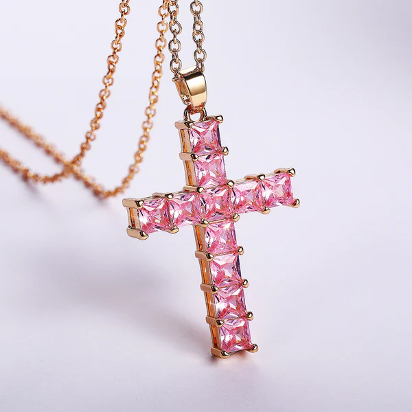 Bijuterii - Colier cruce pătrată din zircon - ne047