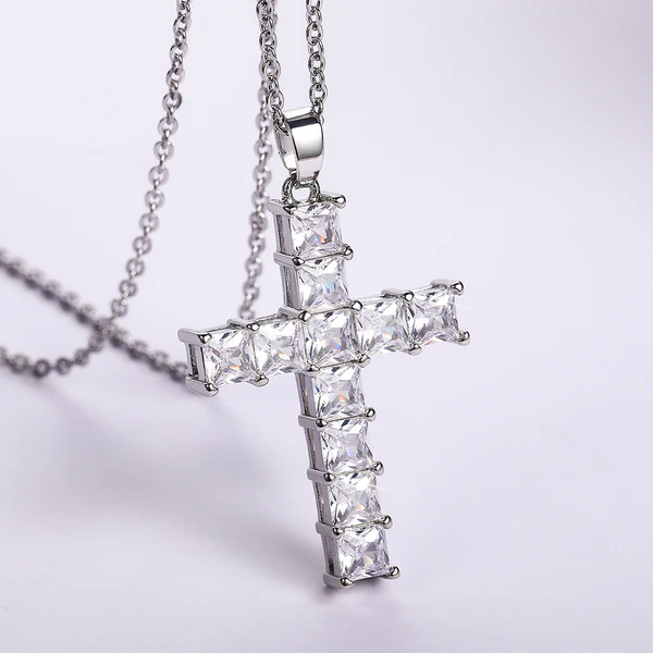 Coliere Grecesti - Colier cruce pătrată din zircon - ne047
