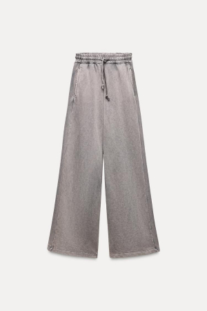 Compleu dama 2 piese din bumbac organic, set trening casual cu bluza cu gluga si pantaloni cu talie inalta [4]