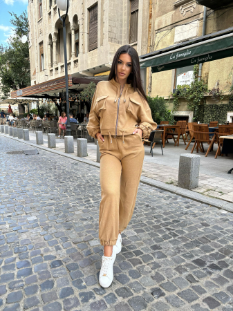 Compleuri Dama - Compleu Dama 2 Piese din Bumbac - Set 2 Piese Hanorac si Pantaloni