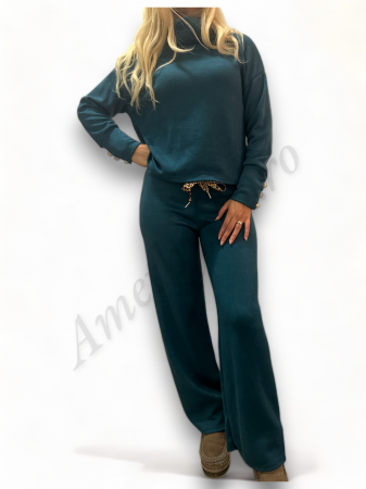 Compleu Dama Molton Bluza si Pantalon - Albastru - Amethysta.ro [8]