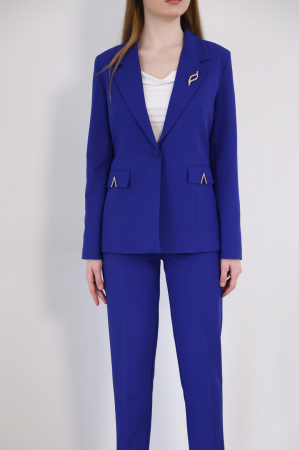 Jachete Dama - Compleu dama office elegant cu sacou cu detalii aurii si pantaloni conici - Perfect pentru birou si ocazii speciale