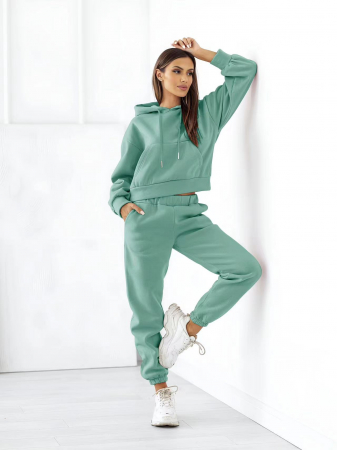 Compleuri Dama - Compleu Dama Trening Dama 2 Piese Bluza si Pantalon din Bumbac Vatuit - CMS