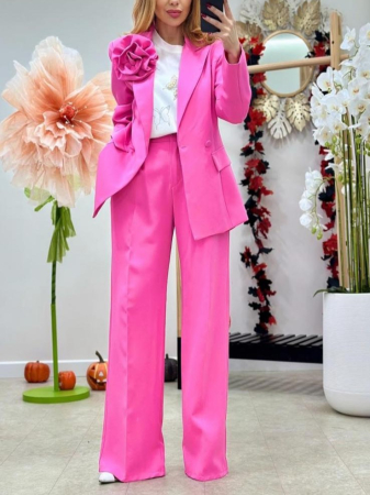 Compleuri casual - Compleu office elegant din vascoza cu brosa detasabila – talie unica S-L