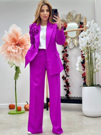 Compleu office elegant din vascoza cu brosa detasabila – talie unica S-L [3]