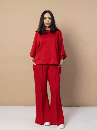 Compleuri Dama - Compleu sport lejer dama cu pantaloni evazati si bluza oversize COMFY – marime universala