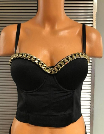 Corset Diamond Touch cu cristale – push-up cu bretele reglabile, stil glamour pentru ocazii speciale - 3 [2]