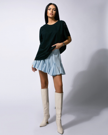Imbracaminte Dama - Fusta baby doll cu volane, croi in A, talie elastica, mai multe culori, stil romantic casual