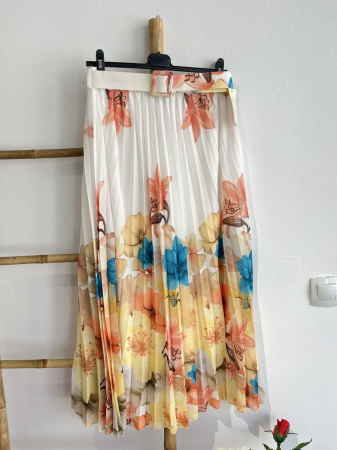 Imbracaminte Dama - Fusta midi plisata cu curea – Eleganta si stil pentru orice ocazie - MERT