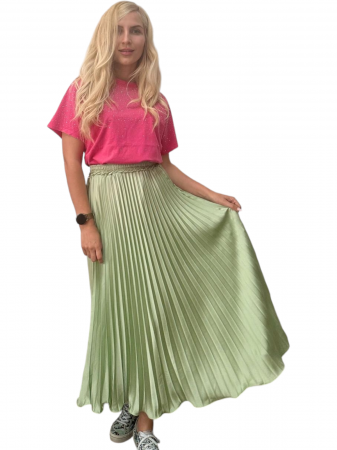 Fusta plisata midi din sifon - Sarah - olive [16]