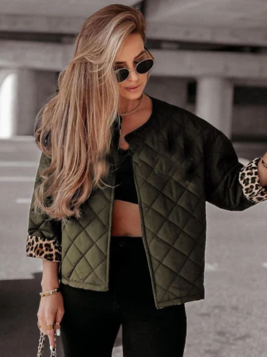 Jacheta Dama Matlasata cu Brosa si Captuseala Animal Print [2]