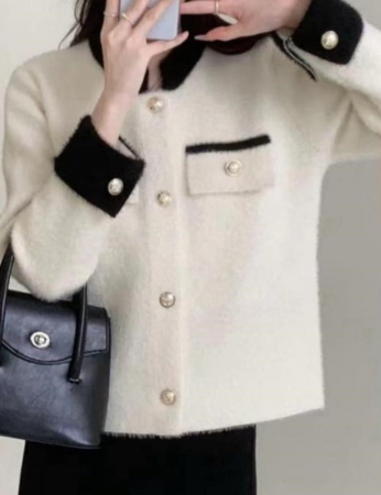 Jacheta Dama Cardigan Cashmere Blend - Nasturi Aurii [2]