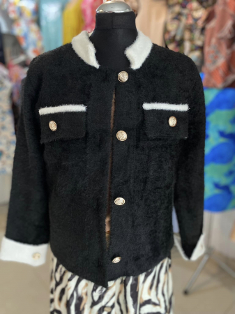 Jacheta Dama Cardigan Cashmere Blend - Nasturi Aurii [1]