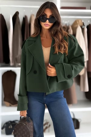 Jachete Dama - Jacheta scurta dama eleganta cu revere si nasturi – universala S-L