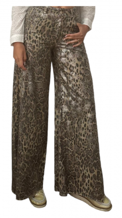Pantaloni dama denim evazati animal print - Azara [1]