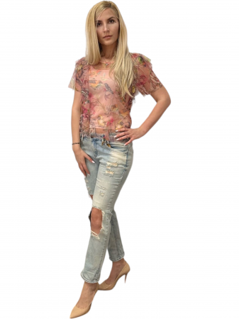 Pantaloni dama denim cu taieturi - Replus [1]