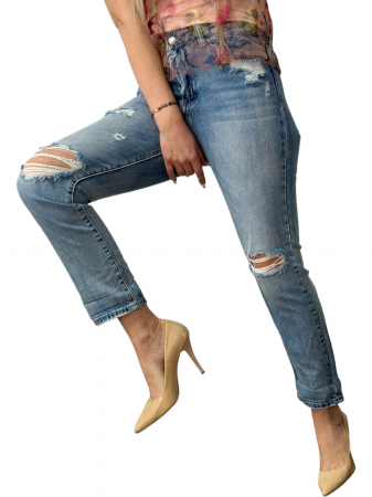 Pantaloni dama denim taieturi - AdOro [1]