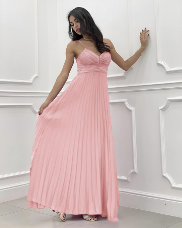 Imbracaminte Dama - Rochie plisata de damă cu bretele - Mary