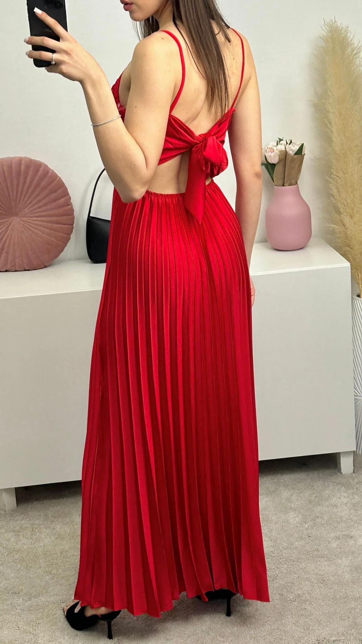 Rochie plisata de damă cu bretele - Mary [1]