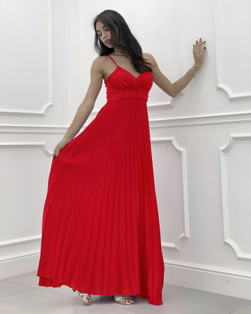 Rochie plisata de damă cu bretele - Mary [2]