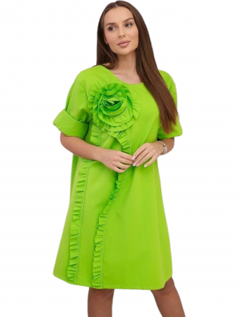 Rochii Dama - Rochie dama floare 3D decorativa - Gala - vernil