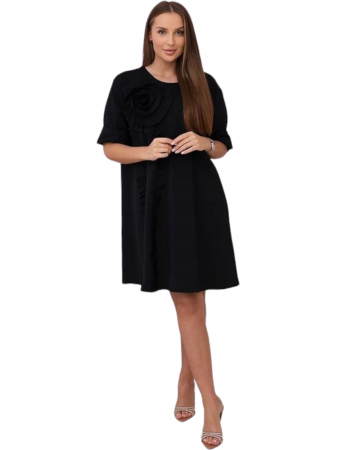 Rochie dama floare 3D decorativa - Gala - negru [2]