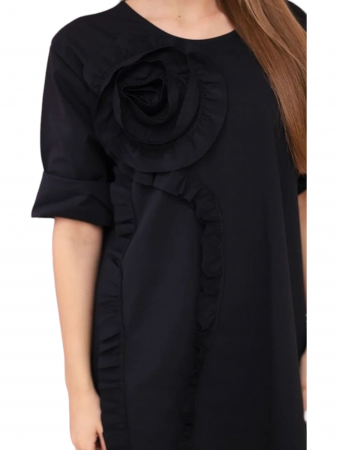 Rochie dama floare 3D decorativa - Gala - negru [3]