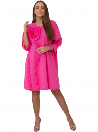 Rochii Dama - Rochie dama floare 3D decorativa - Gala - roz